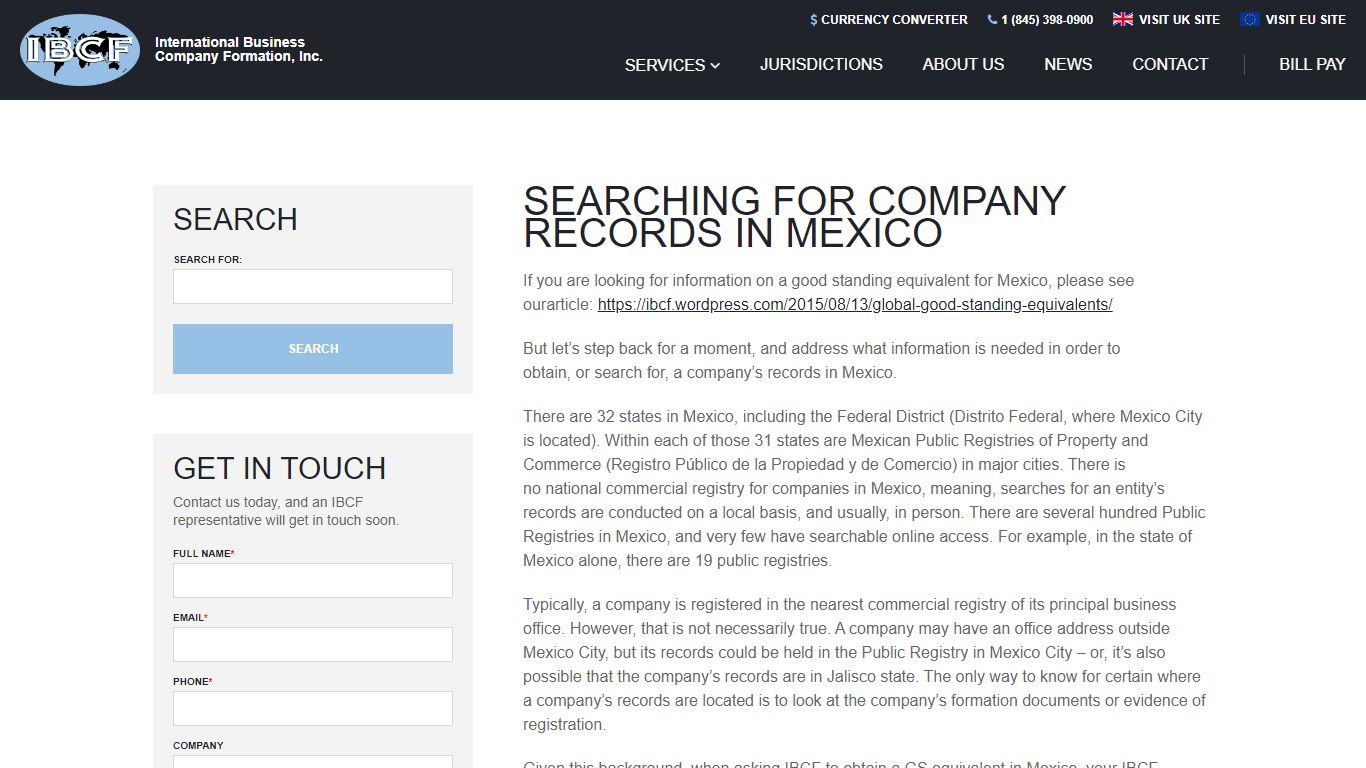 Searching for Company Records in Mexico - International ...